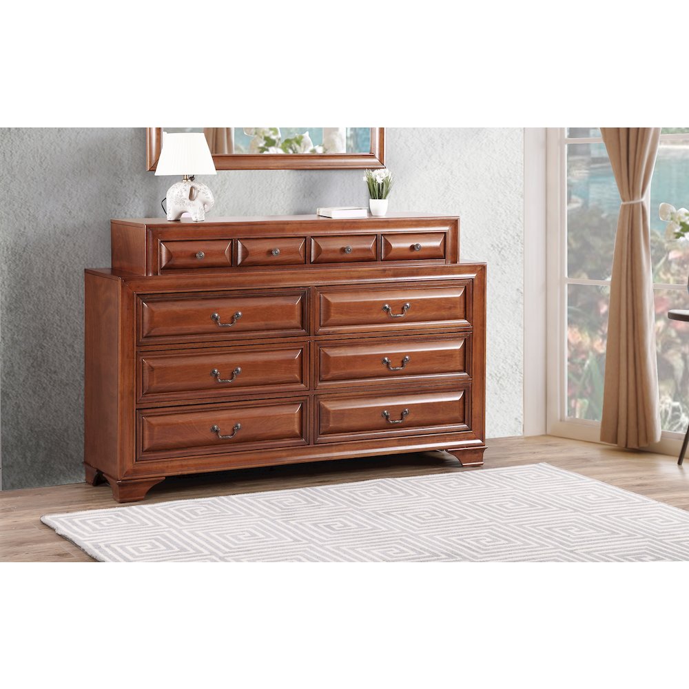 Glory Furniture LaVita Dresser in Oak Color. Picture 7