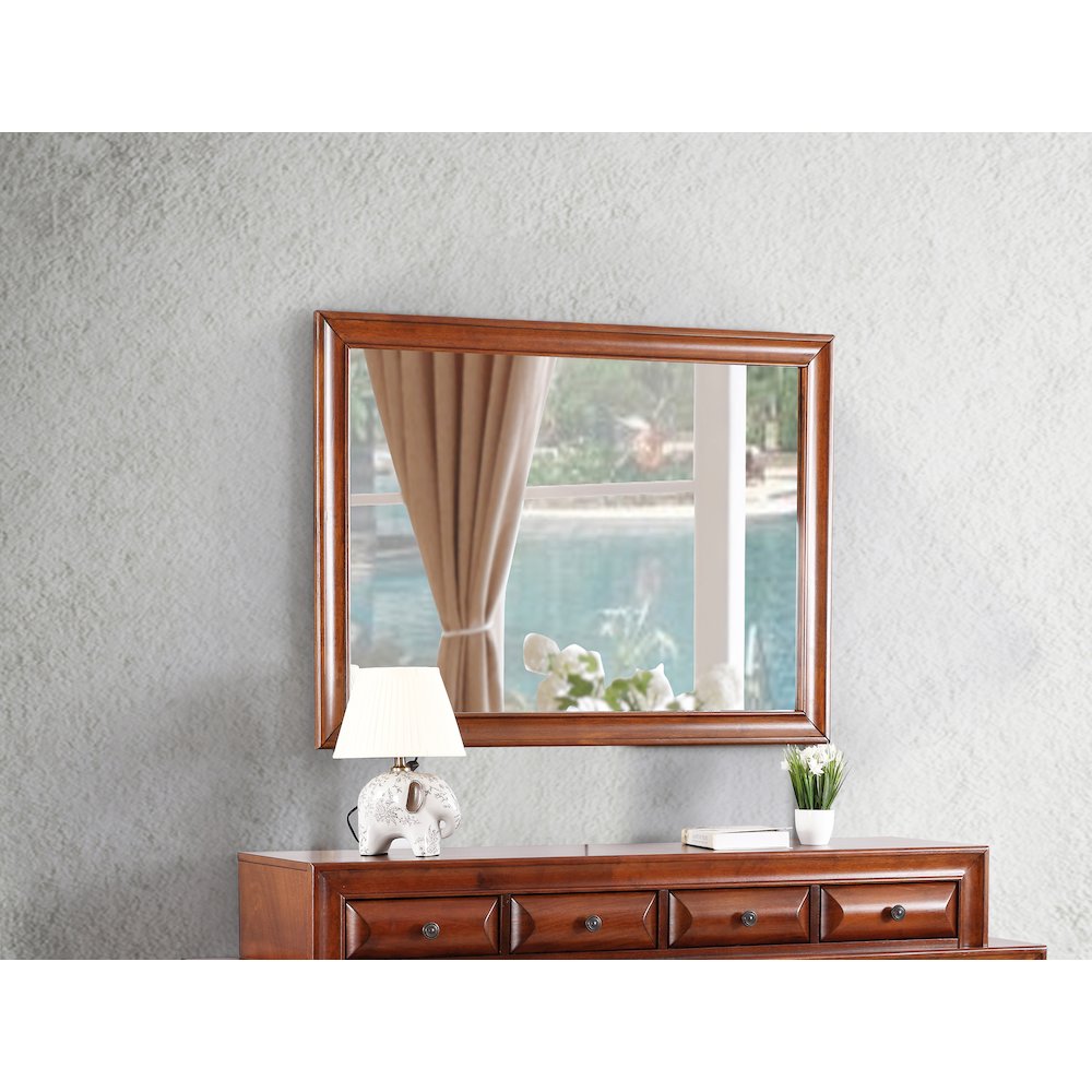 Glory Furniture LaVita Mirror in Oak Color. Picture 7