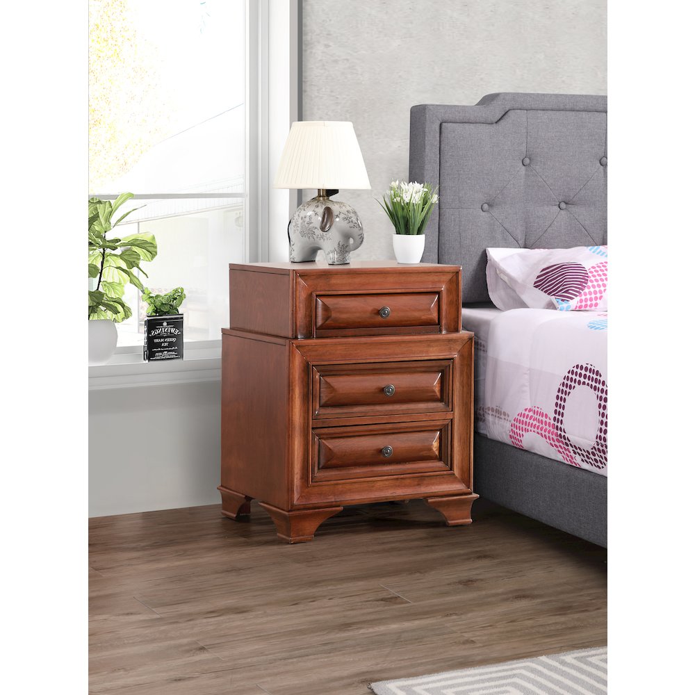 Glory Furniture LaVita Nightstand in Oak Color. Picture 7