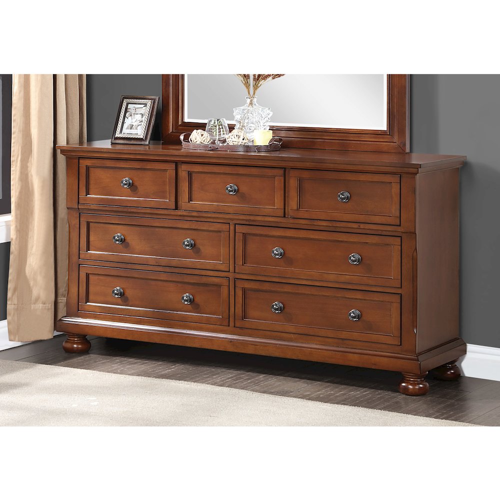 Glory Furniture Meade Dresser in Cherry Color. Picture 10
