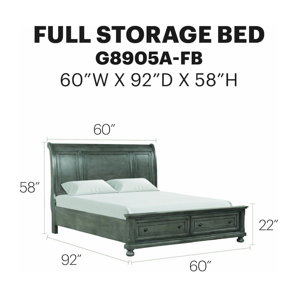 Glory Furniture Meade Full Bed in Gray Color. Picture 15