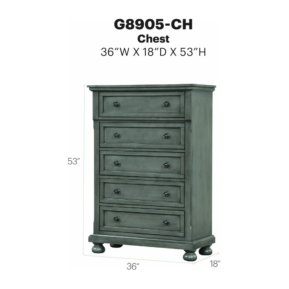 Glory Furniture Meade Chest in Gray Color. Picture 11