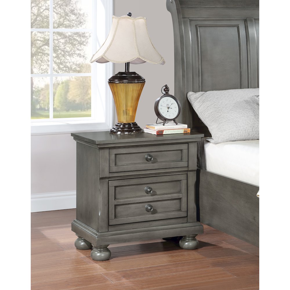 Glory Furniture Meade Nightstand in Gray Color. Picture 10