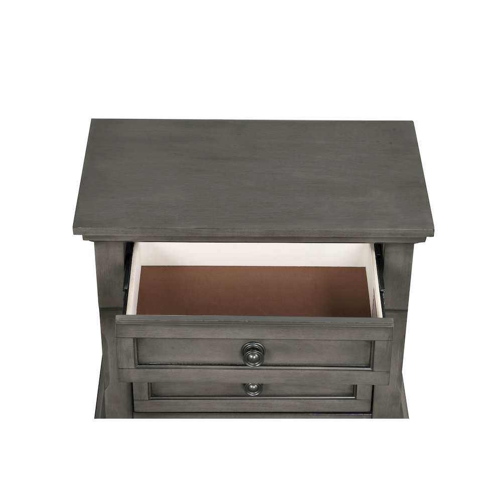 Glory Furniture Meade Nightstand in Gray Color. Picture 9