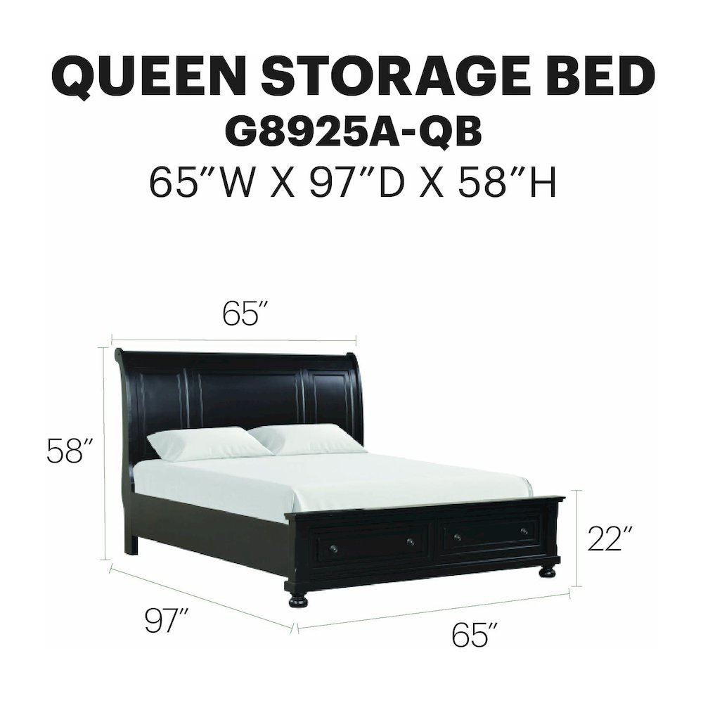 Glory Furniture Meade Queen Bed in Black Color. Picture 15