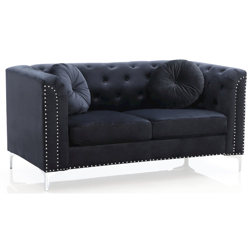 Glory Furniture Pompano Loveseat in Black Color. Picture 1