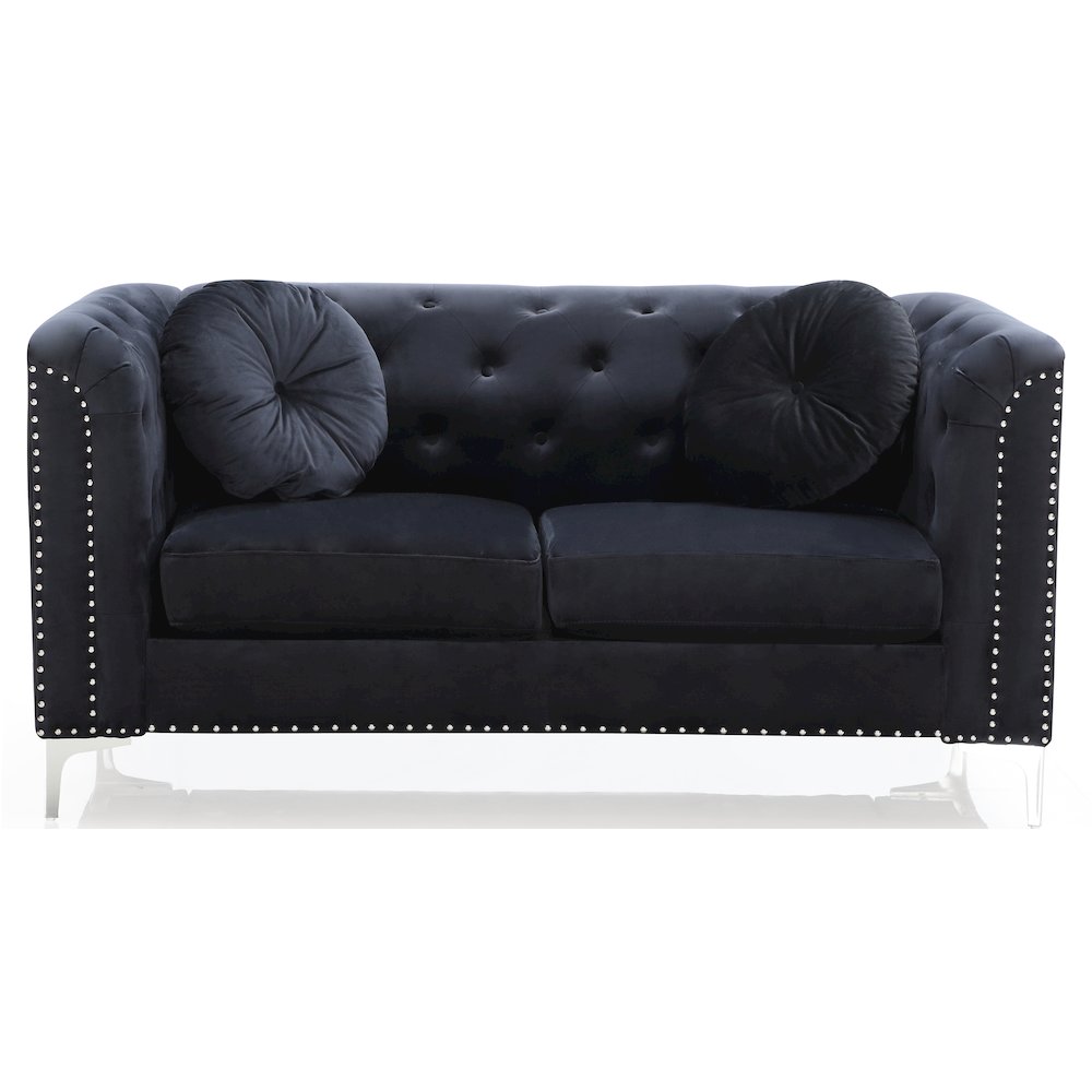 Glory Furniture Pompano Loveseat in Black Color. Picture 3