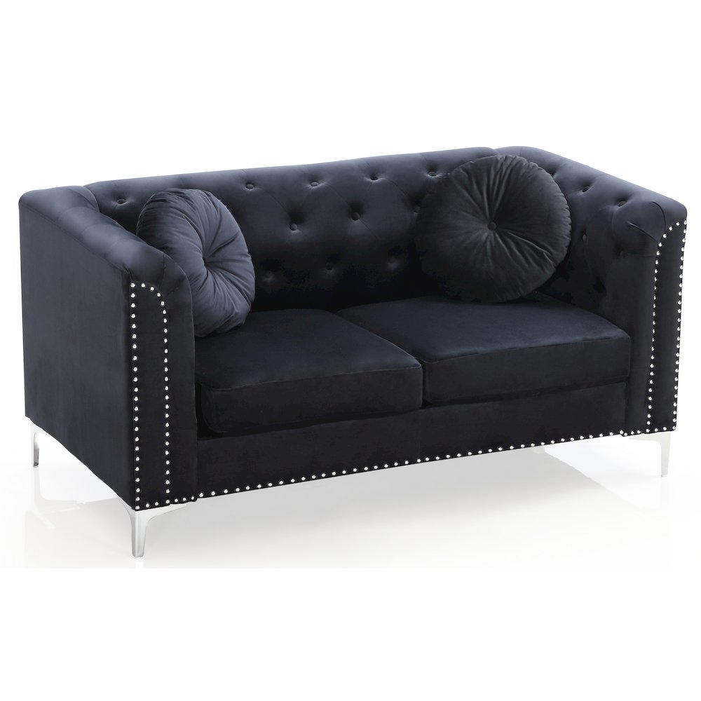 Glory Furniture Pompano Loveseat in Black Color. Picture 4
