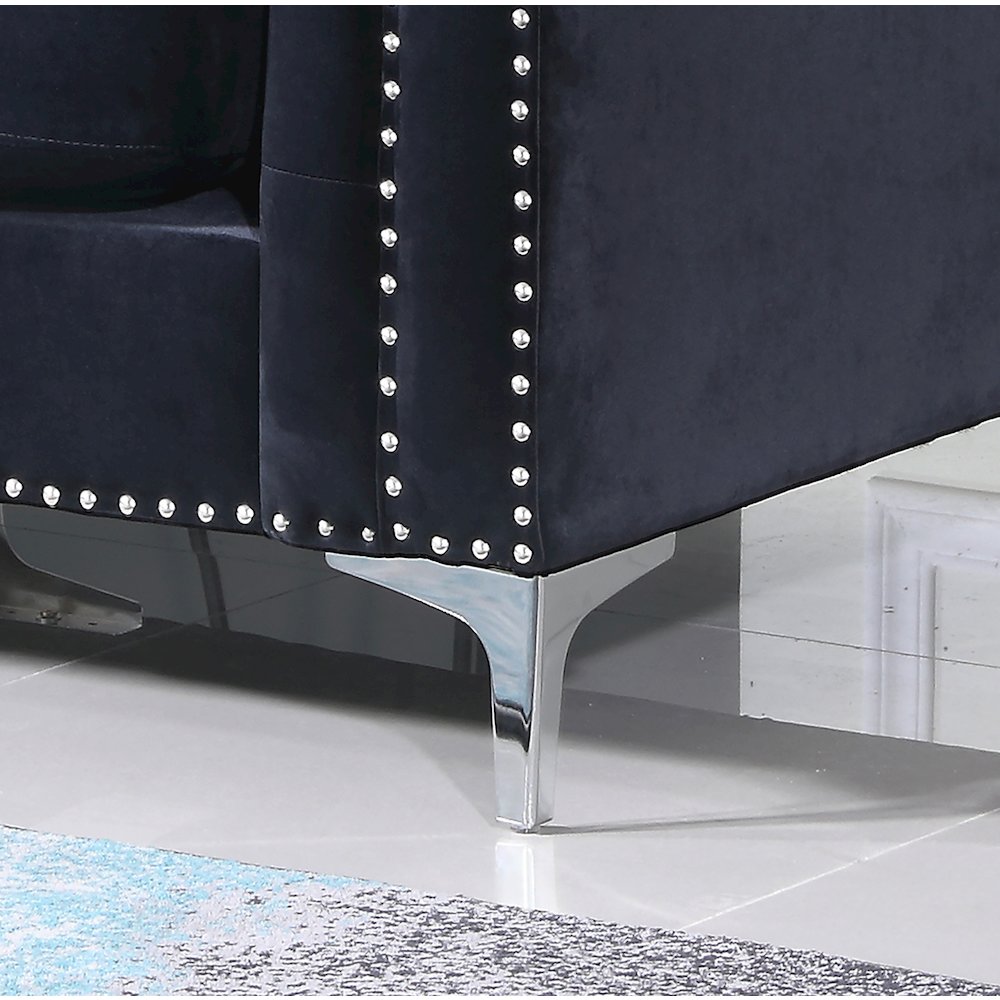 Glory Furniture Pompano Loveseat in Black Color. Picture 6