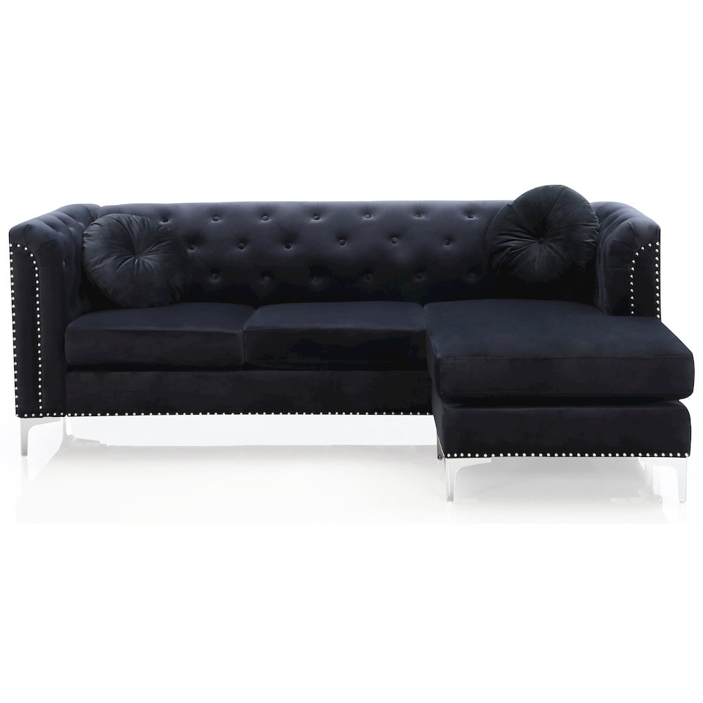 Glory Furniture Pompano Sofa Chaise in Black Color. Picture 2