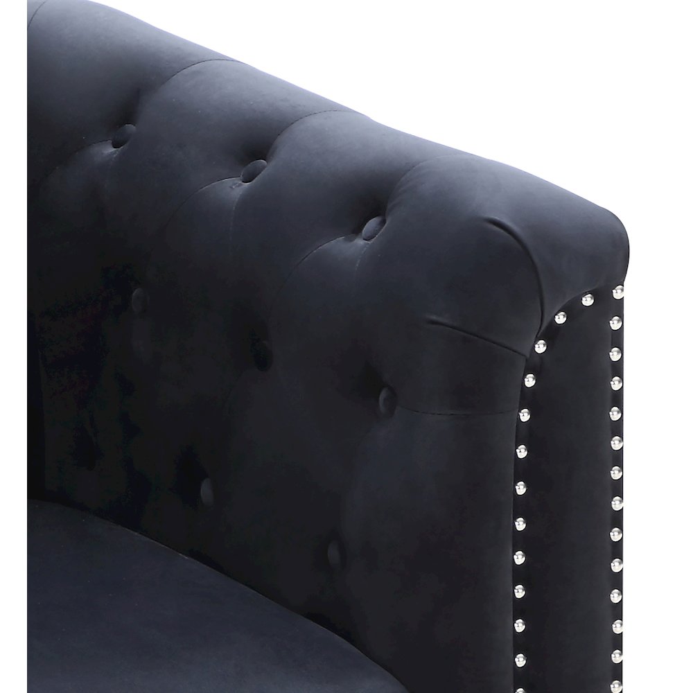 Glory Furniture Pompano Sofa Chaise in Black Color. Picture 5