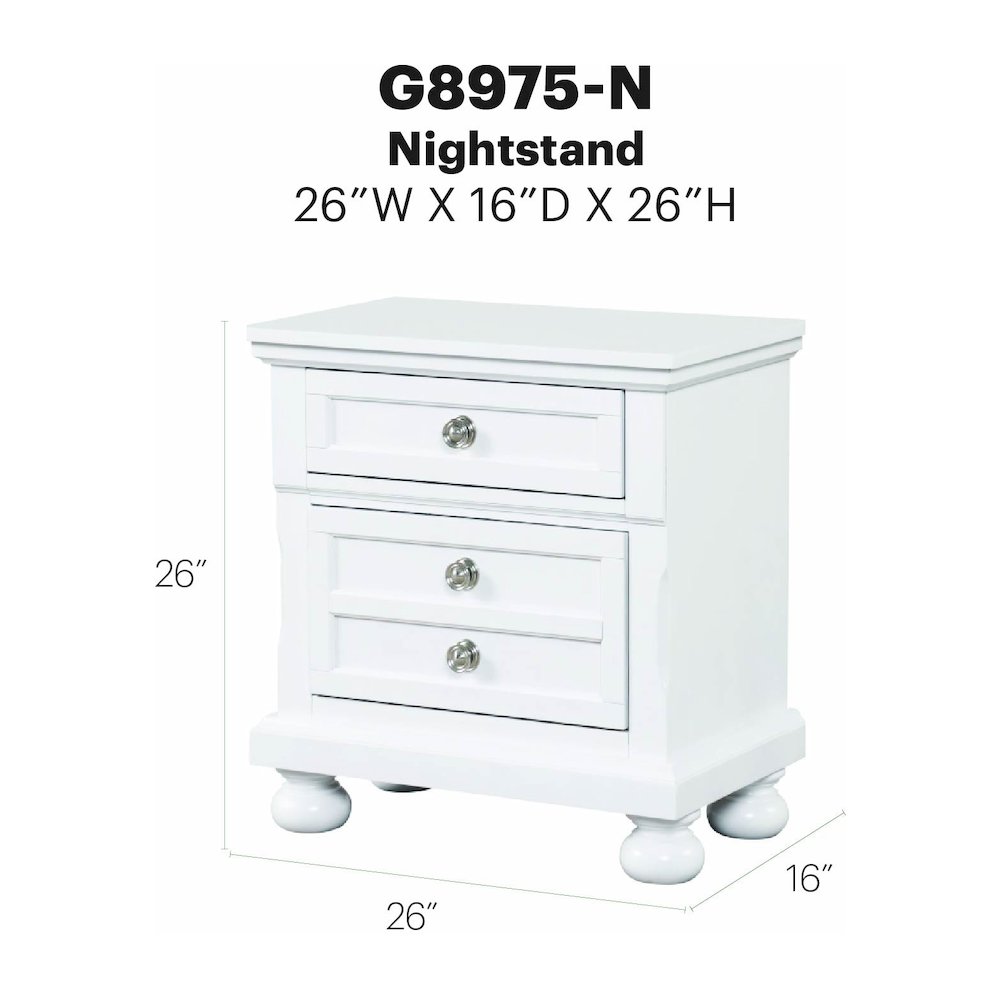 Glory Furniture Meade Nightstand in White Color. Picture 11