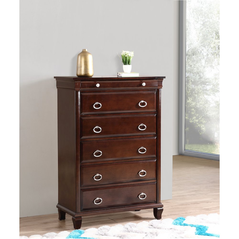 Glory Furniture Triton Chest in Cappuccino Color. Picture 7