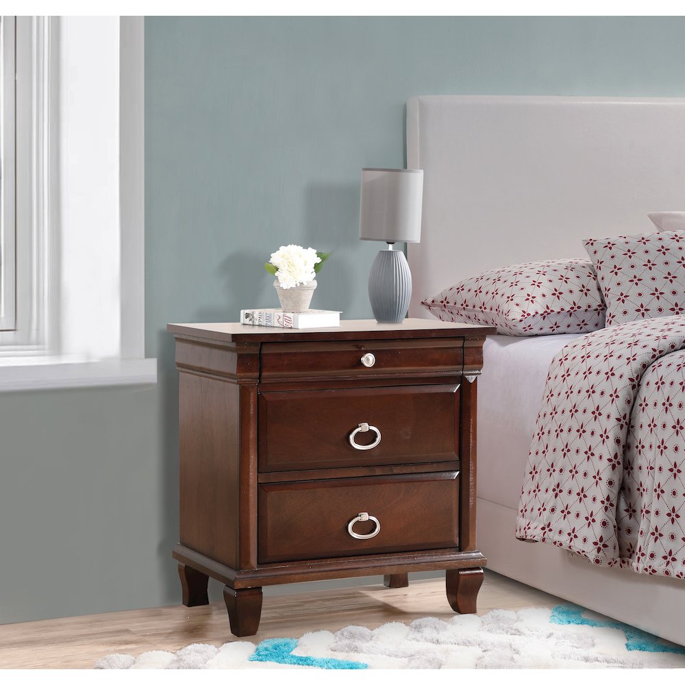 Glory Furniture Triton Night Stand in Cappuccino Color. Picture 7