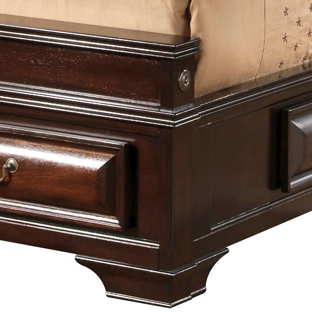 Glory Furniture LaVita King Storage Bed in Cappuccino Color. Picture 9