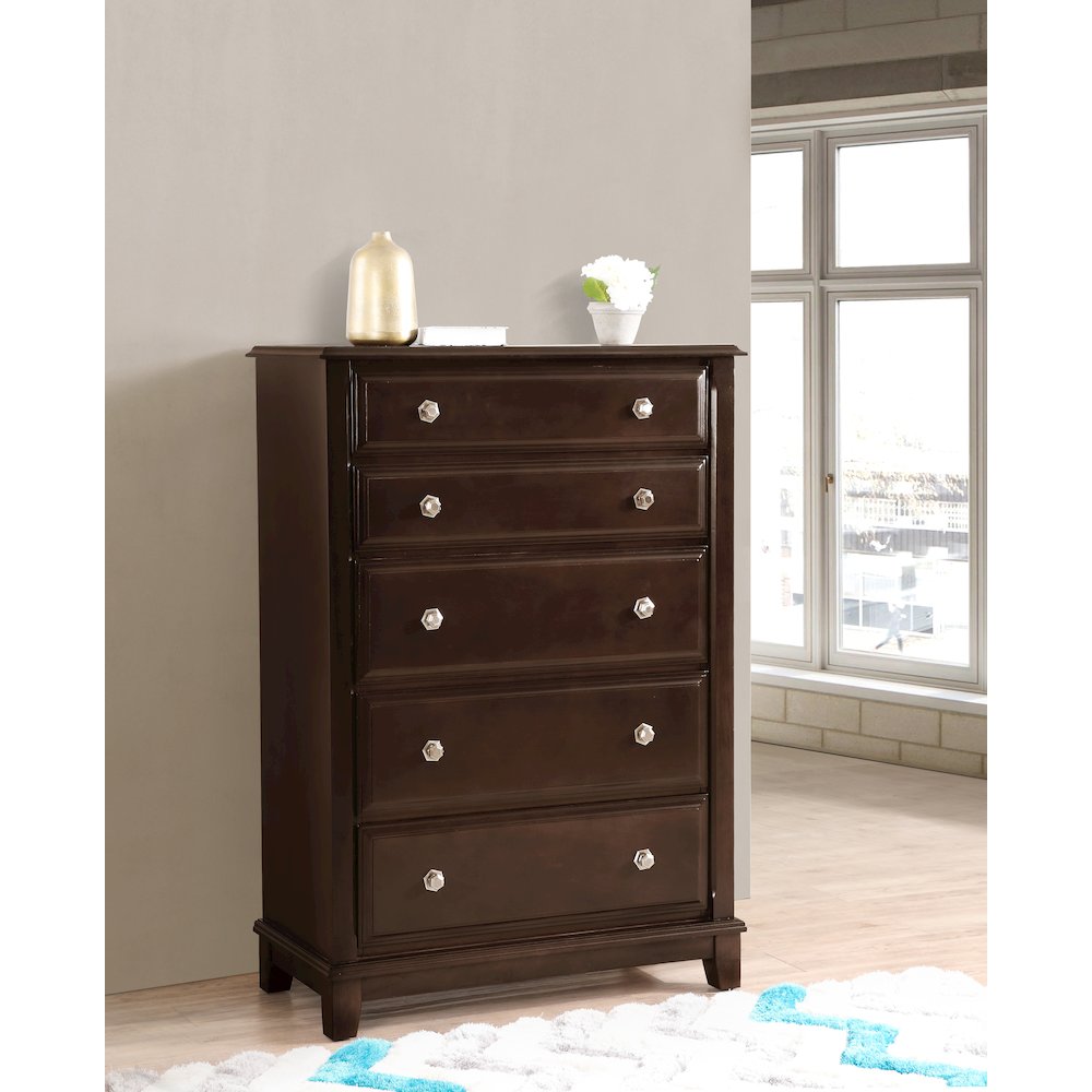 Glory Furniture Ashford Chest in Cappuccino Color. Picture 7