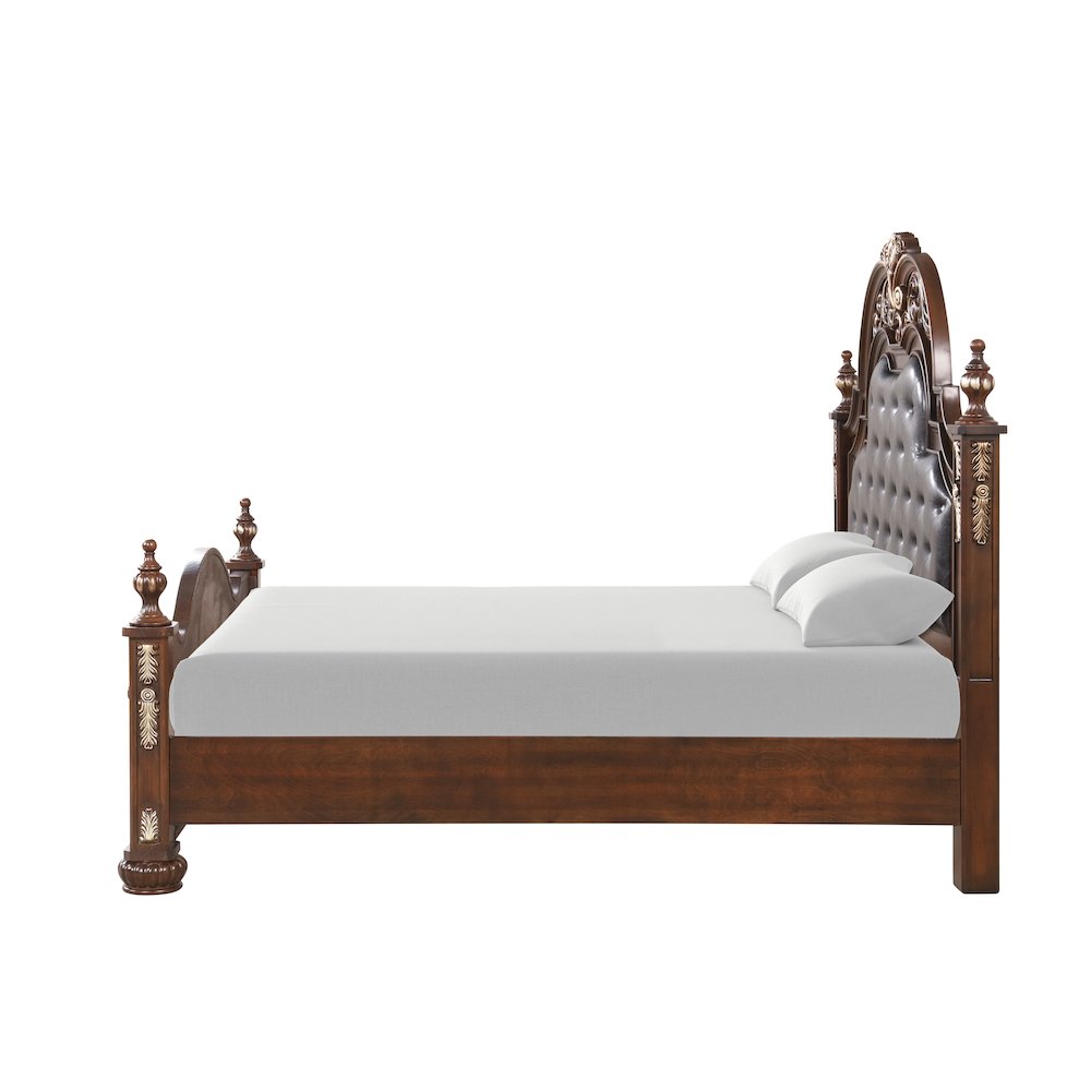 Glory Furniture Lyon Queen Bed in Classic Cherry Color. Picture 8