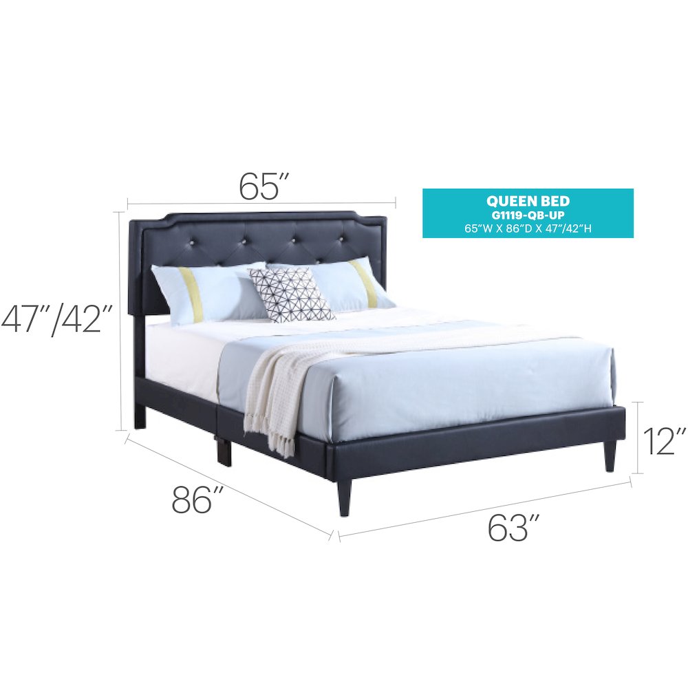 Glory Furniture Deb Full Bed in Black Color. Picture 1