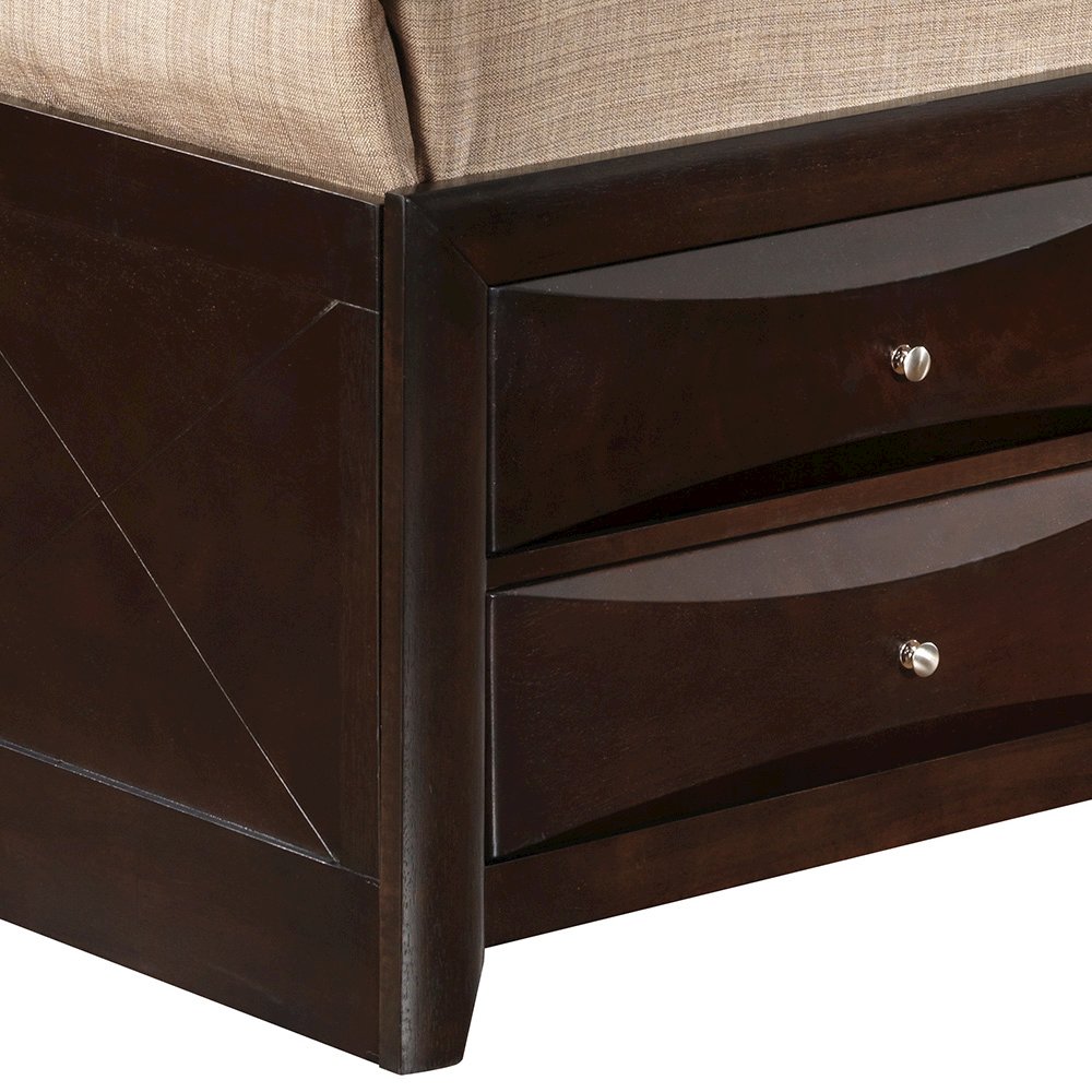 Glory Furniture Marilla King Storage Bed in Cappuccino Color. Picture 9