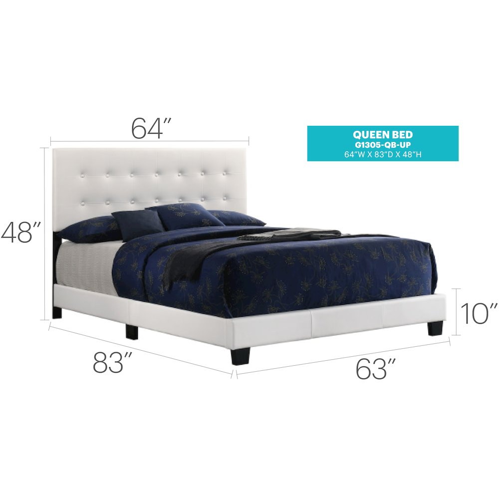 Glory Furniture Caldwell Queen Bed in White Color. Picture 7