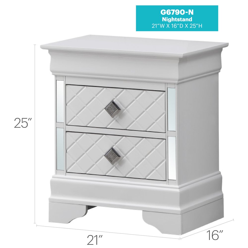 Glory Furniture Verona Nightstand in White Color. Picture 9