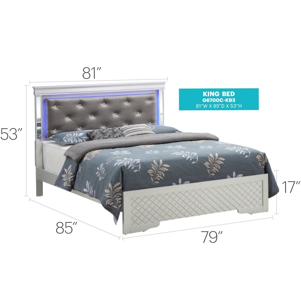 Glory Furniture Verona King Bed in Champagne Color. Picture 3