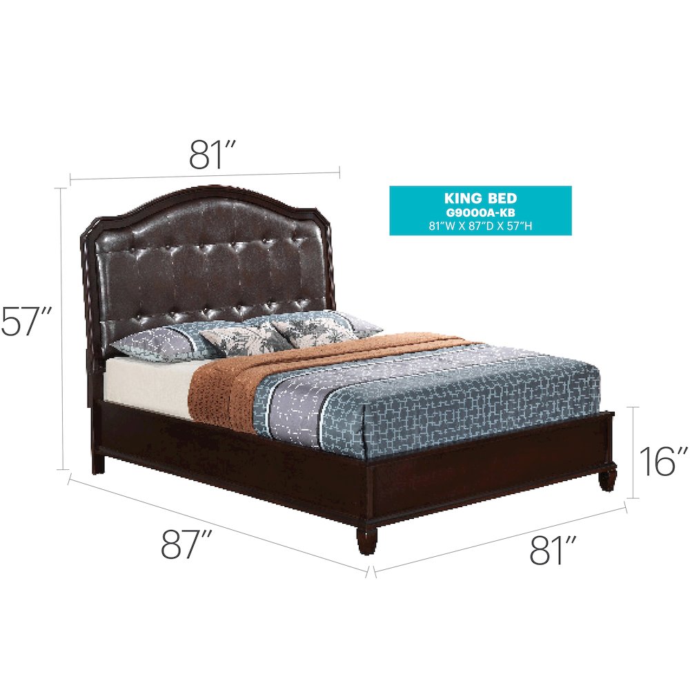 Glory Furniture Triton King Bed in Cappuccino Color. Picture 3