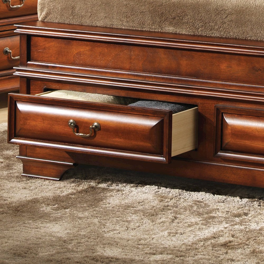 Glory Furniture LaVita King Storage Bed in Oak Color. Picture 6
