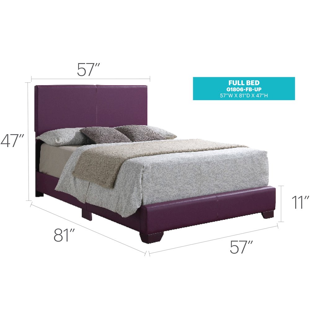 Glory Furniture Aaron Full Bed in Purple Color. Picture 7