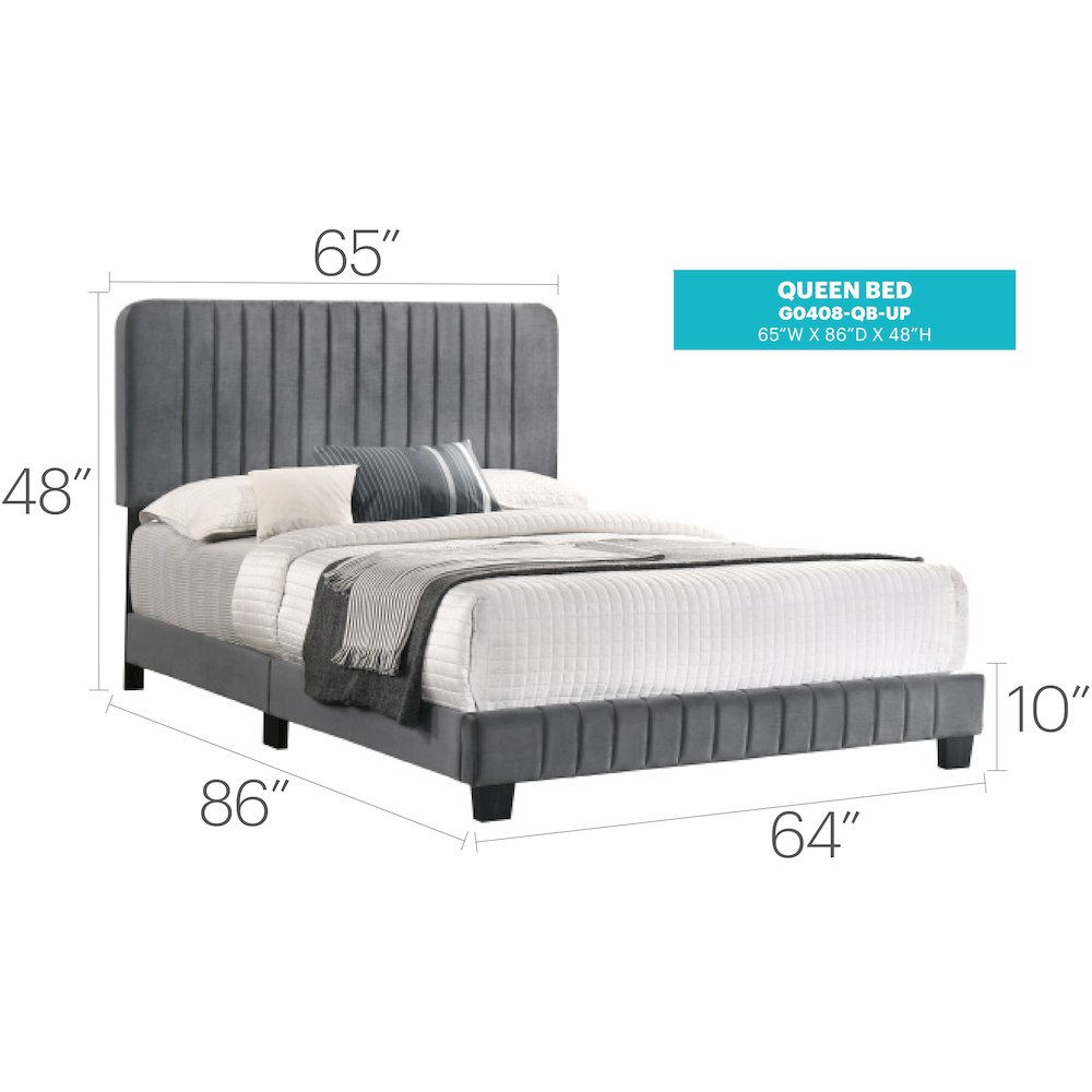 Glory Furniture Lodi King Bed in Gray Color. Picture 2
