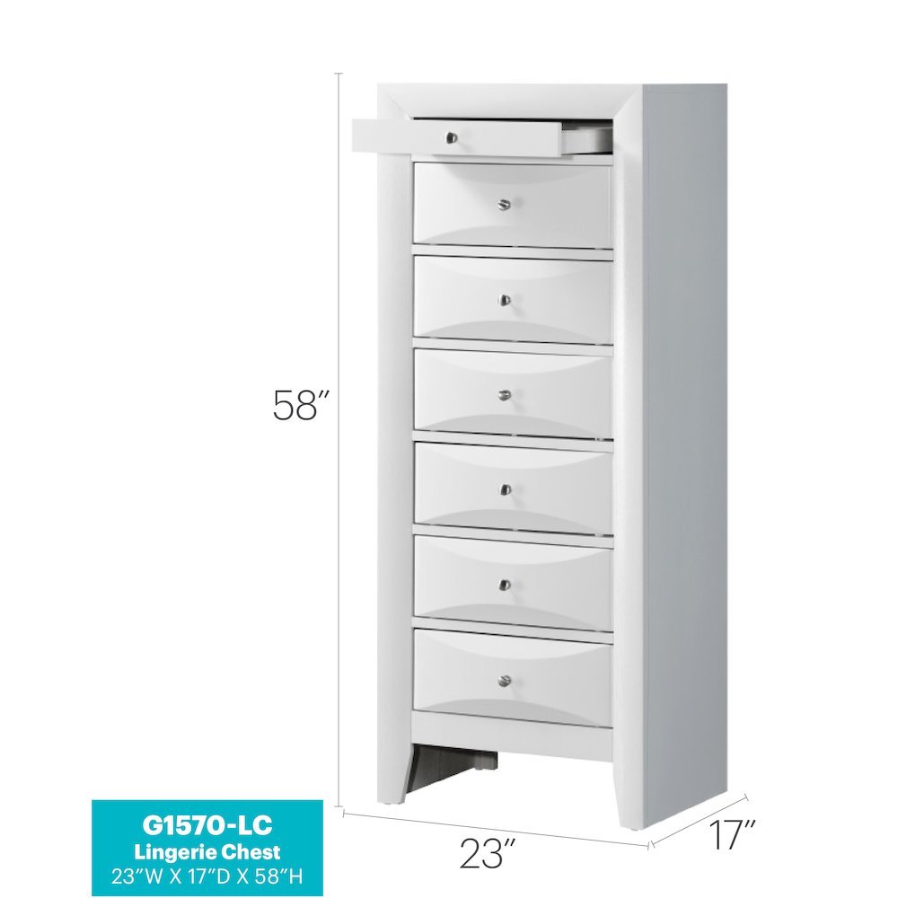 Glory Furniture Marilla Lingerie Chest in White Color. Picture 8