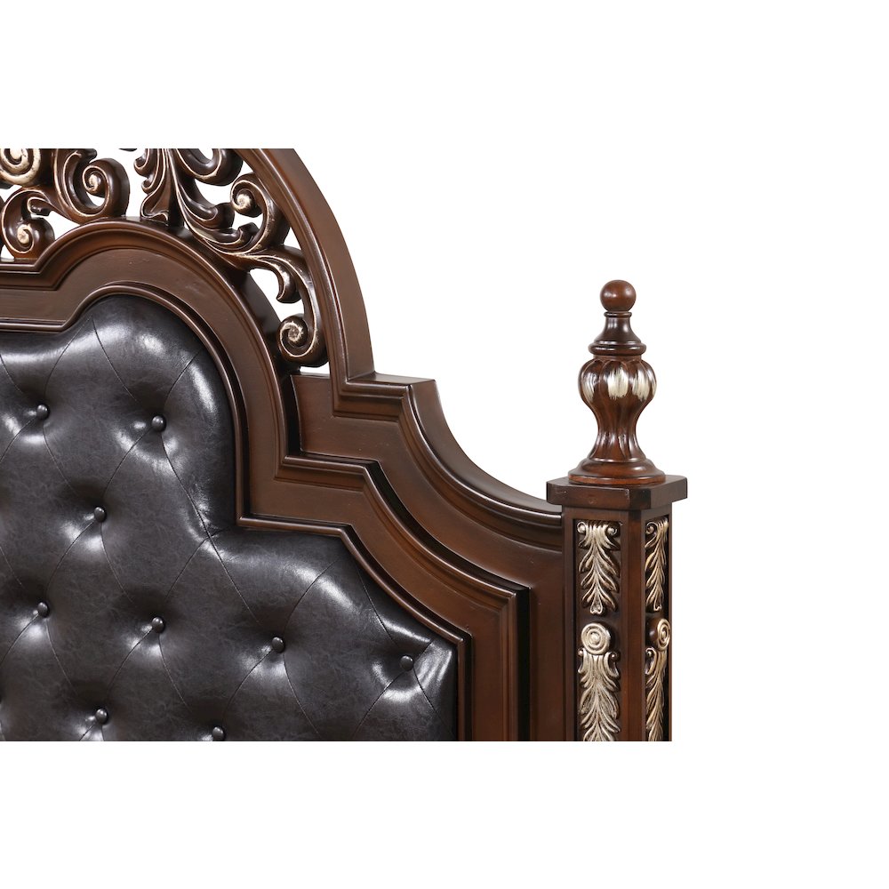 Glory Furniture Lyon Queen Bed in Classic Cherry Color. Picture 13