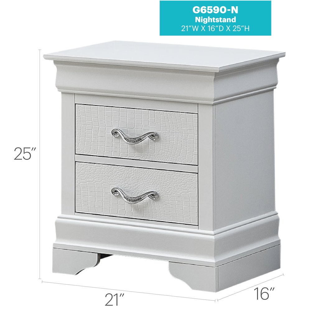 Glory Furniture Lorana Nightstand in White Color. Picture 7