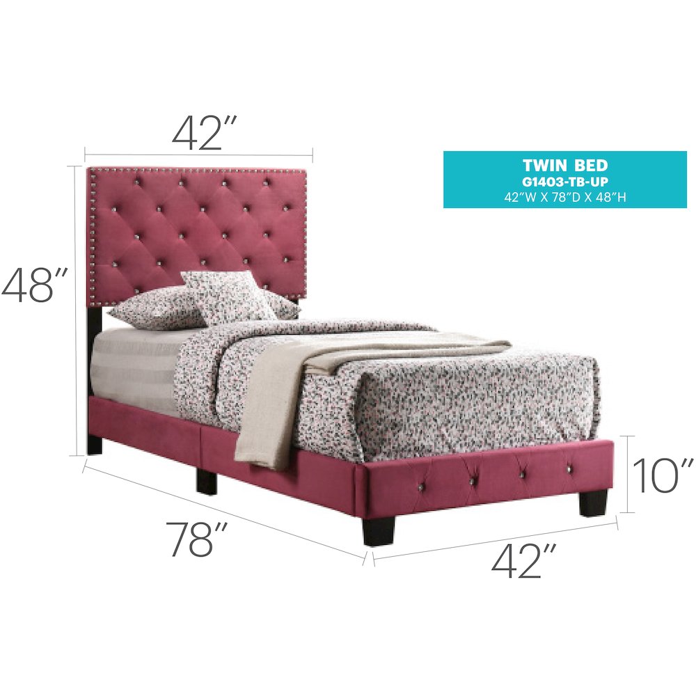 Glory Furniture Suffolk Twin Bed in Cherry Color. Picture 8