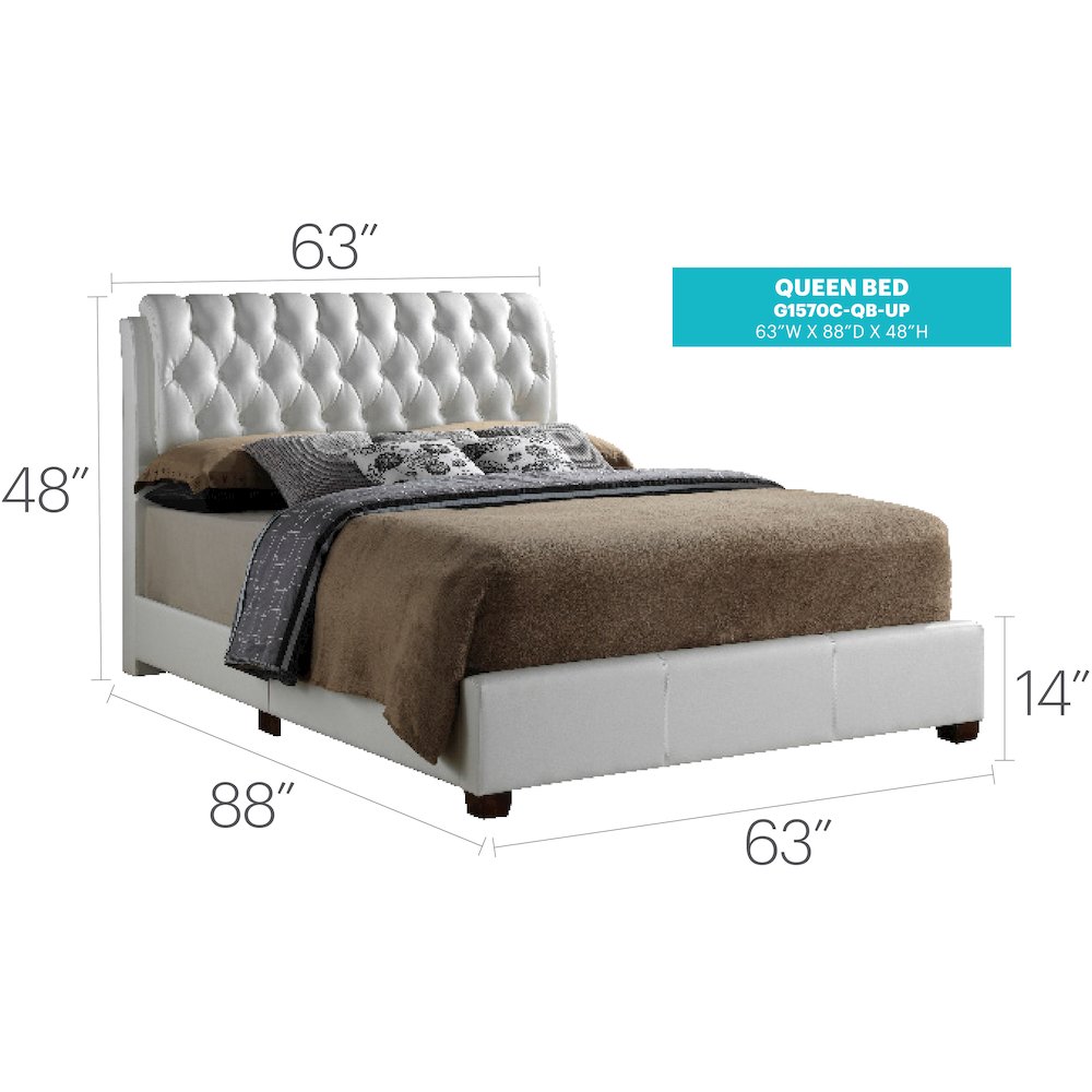 Glory Furniture Marilla Queen Bed in White Color. Picture 8