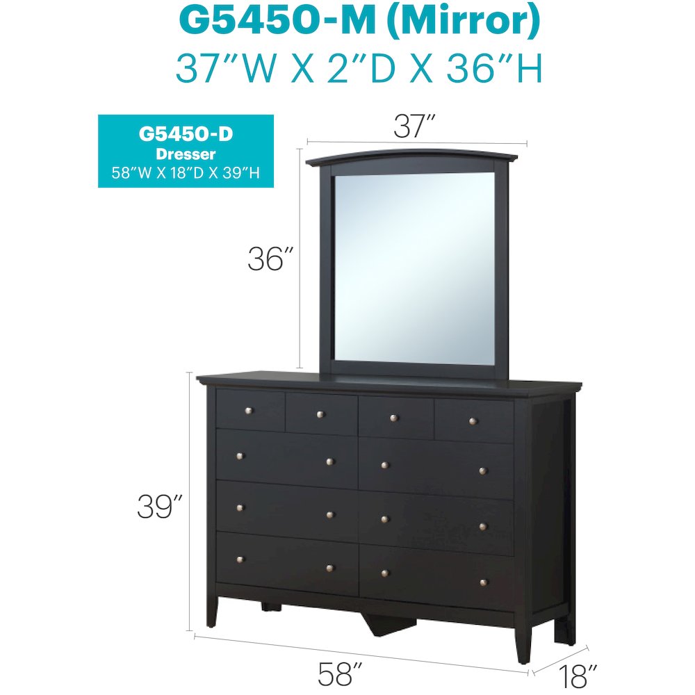 Glory Furniture Hammond Dresser in Black Color. Picture 8
