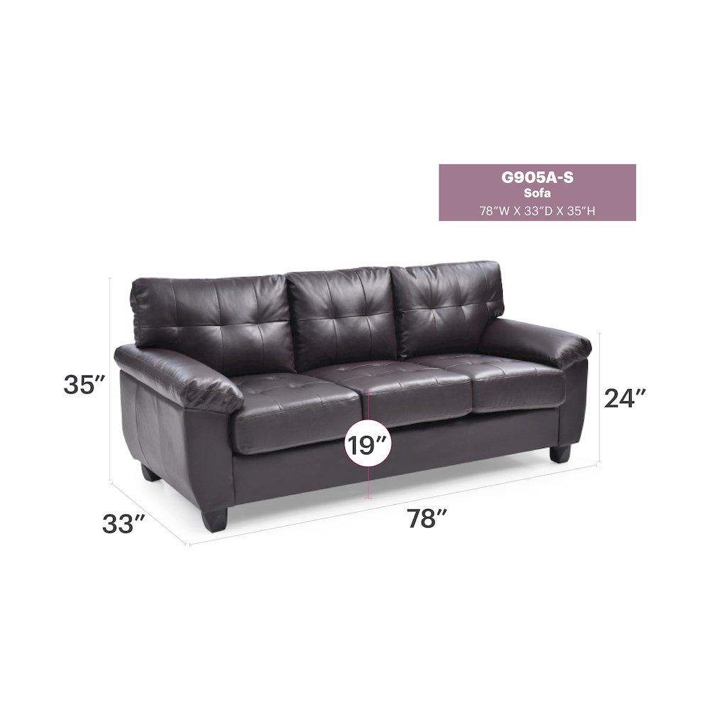 Glory Furniture Gallant Sofa in Cappuccino Color. Picture 6