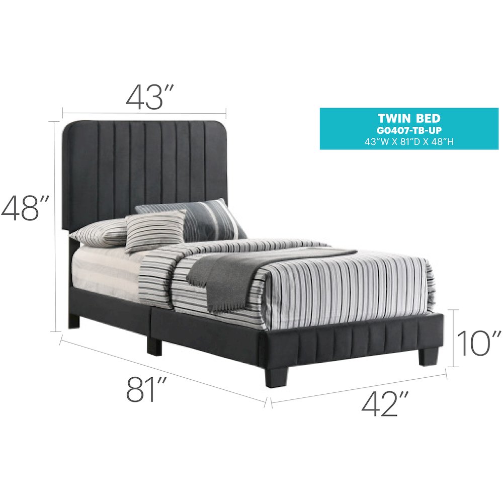 Glory Furniture Lodi Twin Bed in Black Color. Picture 6