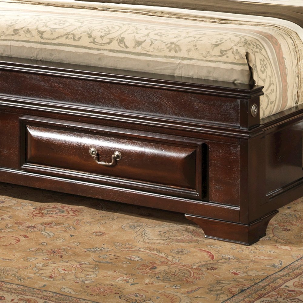 Glory Furniture LaVita King Storage Bed in Cappuccino Color. Picture 8