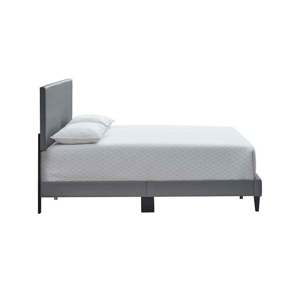 Baron King Size Platform Bed, Light Grey. Picture 3