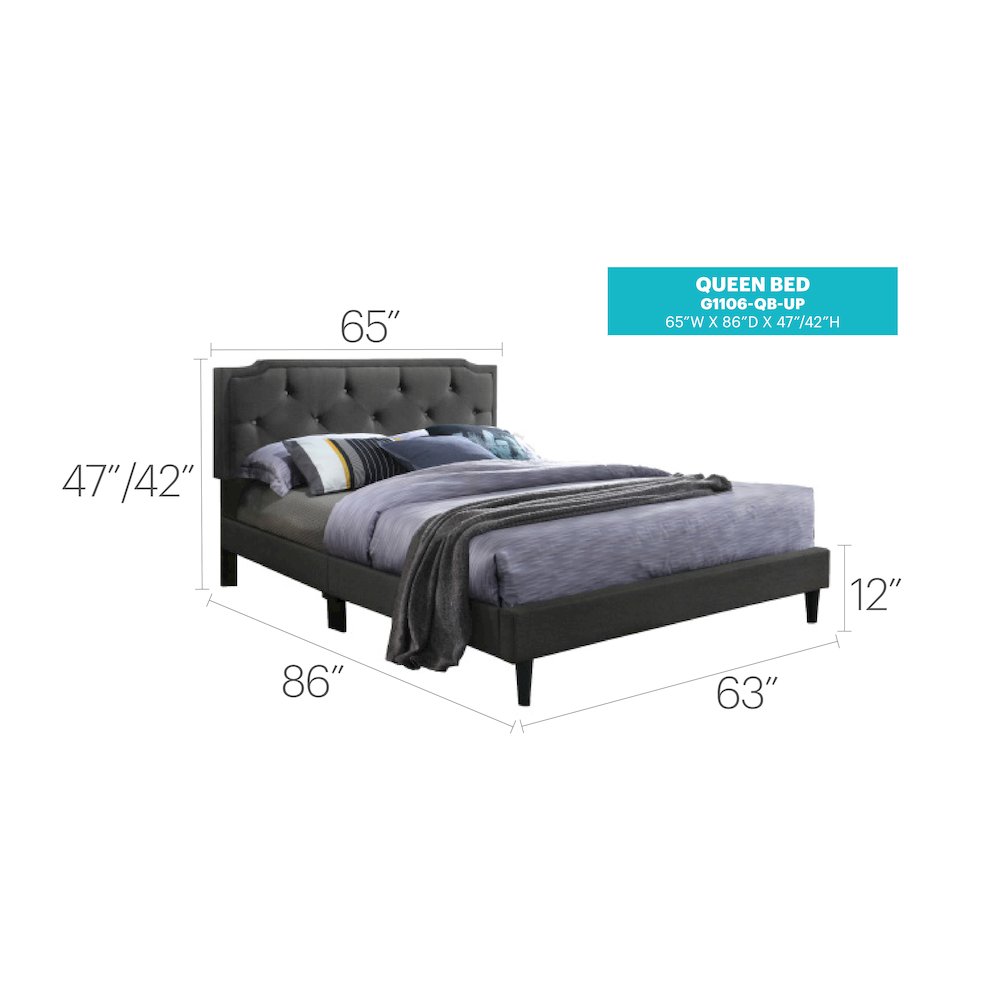 Glory Furniture Deb Queen Bed in Black Color. Picture 8