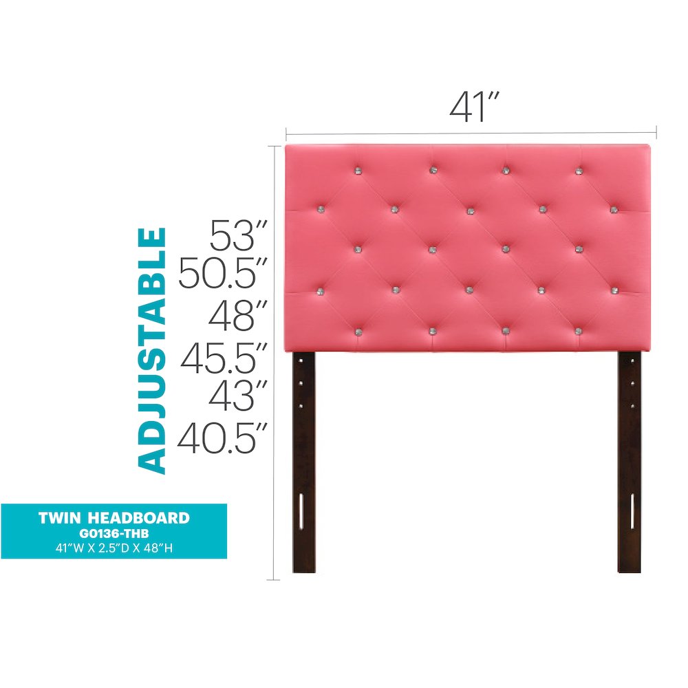 Glory Furniture Super Nova Twin Headboard in Pink Color. Picture 7
