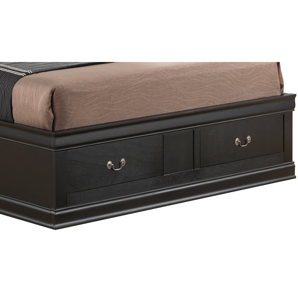Glory Furniture Louis Phillipe King Storage Bed in Black Color. Picture 7
