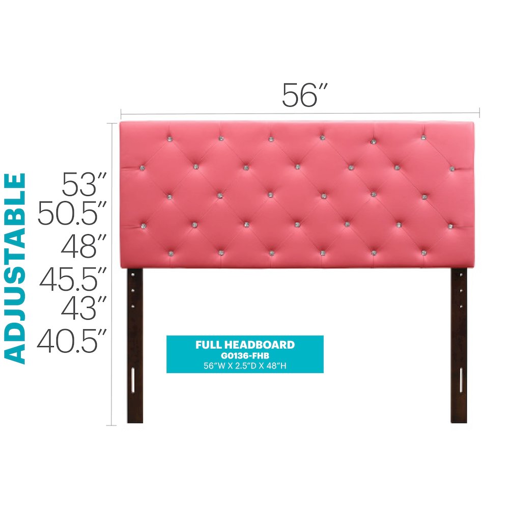 Glory Furniture Super Nova   Full Headboard, Pink. Picture 7