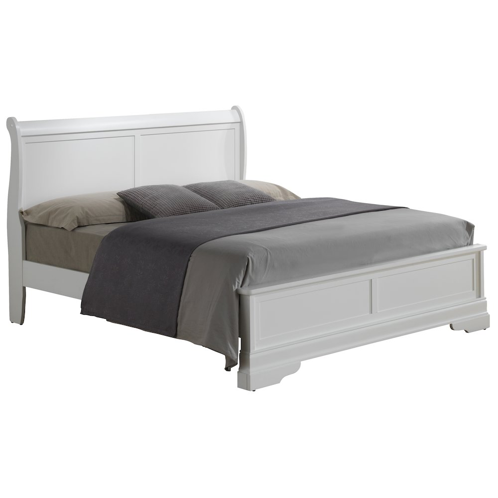 Glory Furniture Louis Phillipe King Bed in White Color. Picture 1