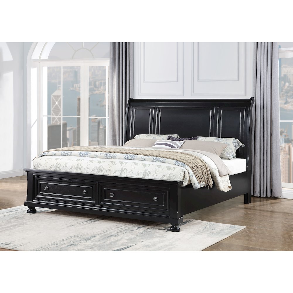 Glory Furniture Meade Queen Bed in Black Color. Picture 3