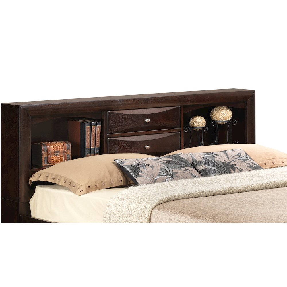 Glory Furniture Marilla King Storage Bed in Cappuccino Color. Picture 7