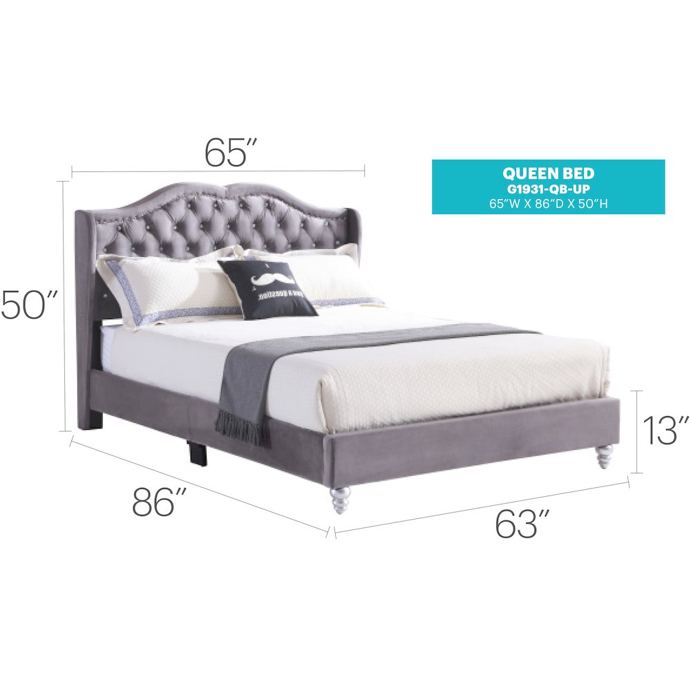 Glory Furniture Joy Full Bed in Gray Color. Picture 1