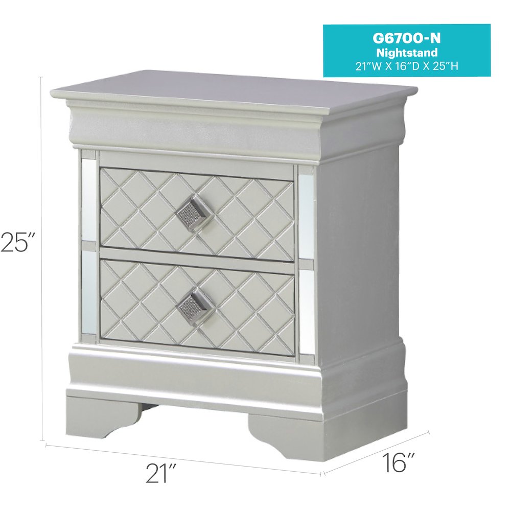 Glory Furniture Verona Nightstand in Champagne Color. Picture 9