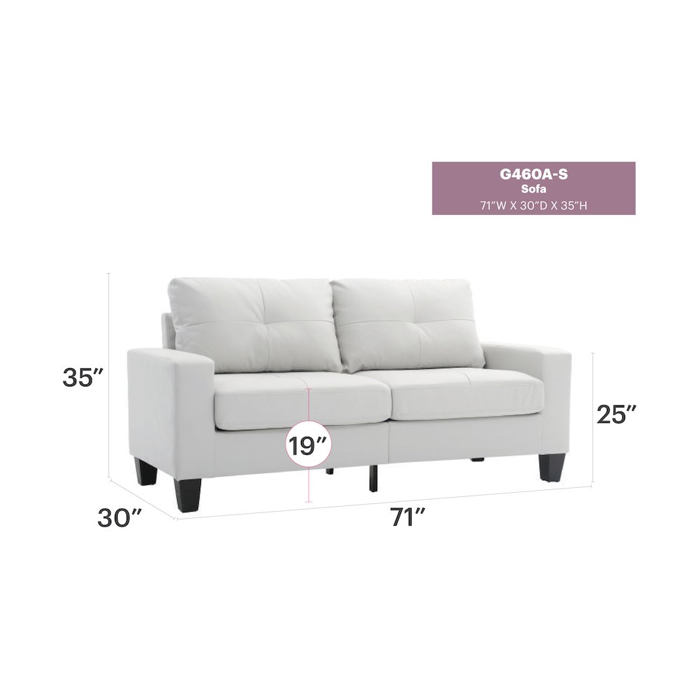 Glory Furniture Newbury Sofa in White Color. Picture 7